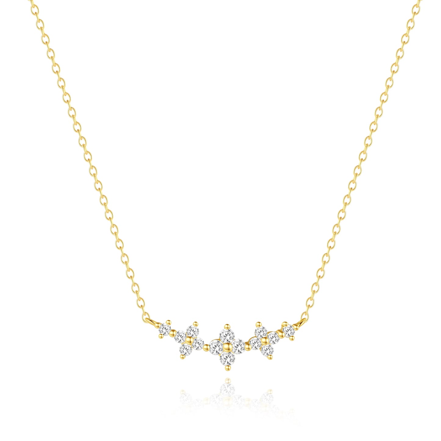 CANNER 925 Sterling Silver Love Full Zircon Versatile Necklace Clavicle Chain For Women Ins 18K Gold Horse Eye Mother's Day Gift