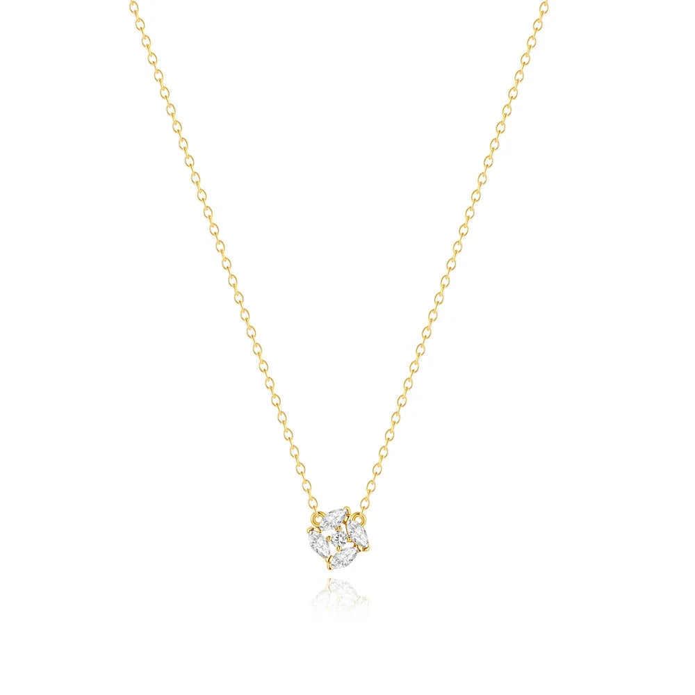 CANNER 925 Sterling Silver Love Full Zircon Versatile Necklace Clavicle Chain For Women Ins 18K Gold Horse Eye Mother's Day Gift