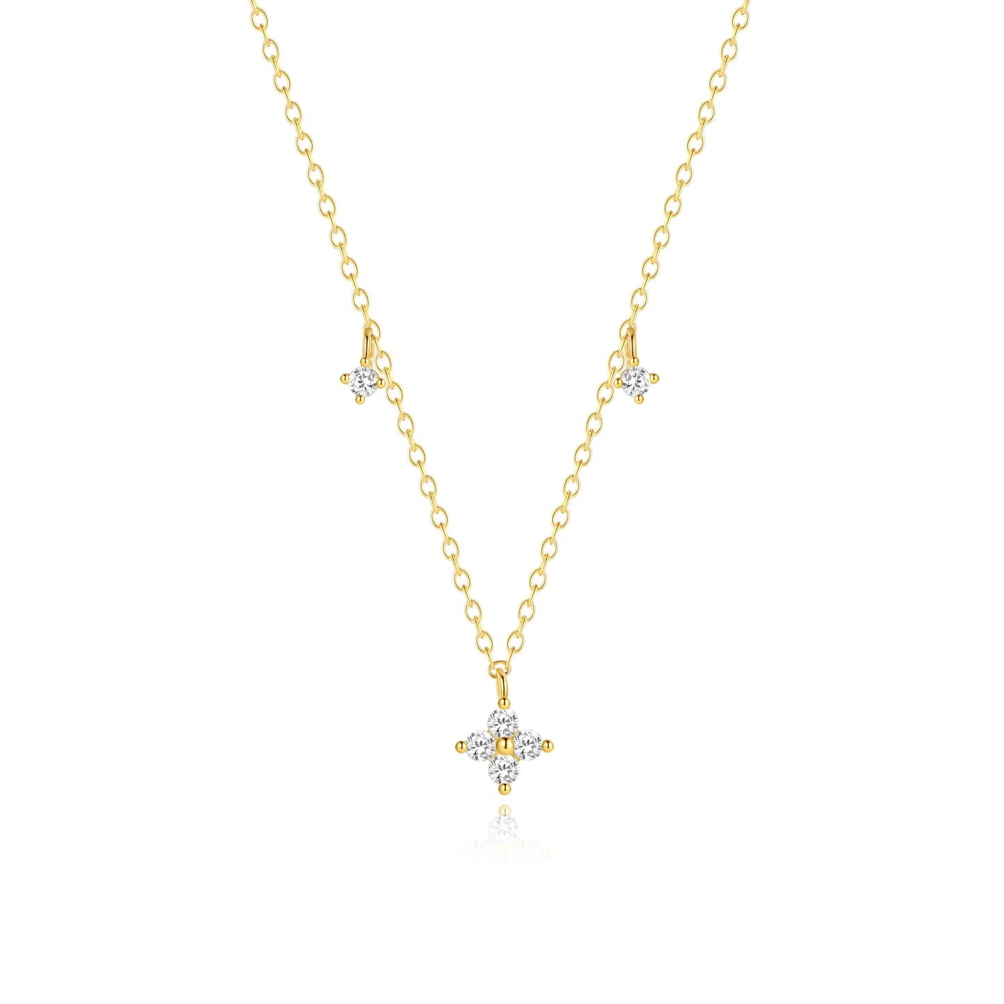 CANNER 925 Sterling Silver Love Full Zircon Versatile Necklace Clavicle Chain For Women Ins 18K Gold Horse Eye Mother's Day Gift