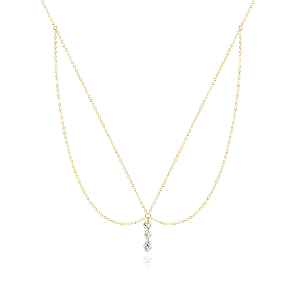 CANNER 925 Sterling Silver Love Full Zircon Versatile Necklace Clavicle Chain For Women Ins 18K Gold Horse Eye Mother's Day Gift